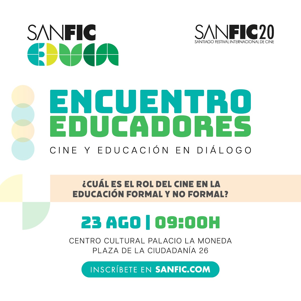 SANFIC | INSCRIPCIÓN GRATUITA 👀🎬 En el marco del Santiago Festival Internacional de Cine, te invitamos a ser parte del “Encuentro de educadores:… | Instagram